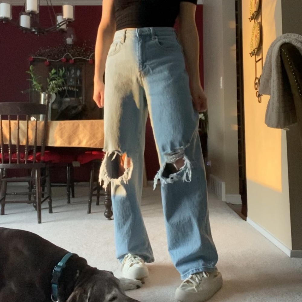 Wide Leg Ripped Jeans - Picture 2 of 4